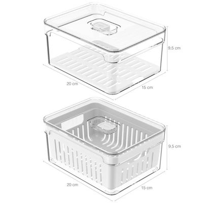 Kit 4 Organizadores De Geladeira Clear Fresh Porta Frutas Legumes E Porta Frios OU