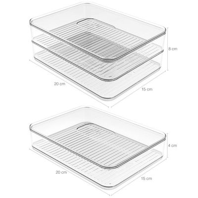 Kit 4 Organizadores De Geladeira Clear Fresh Porta Frutas Legumes E Porta Frios OU