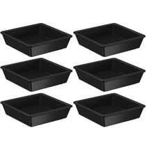 Kit 6 Porta Shoyu 50ml Molheira Sushi Preta Pote Quadrado Nozoki Uno Coza Plástico