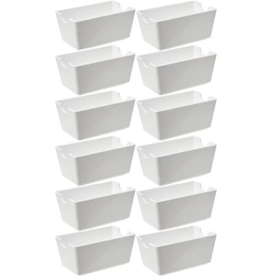12 Porta Sachês de Mesa Uno Coza Branco Bares Buffet 11x6,5x5cm Molhos Temperos