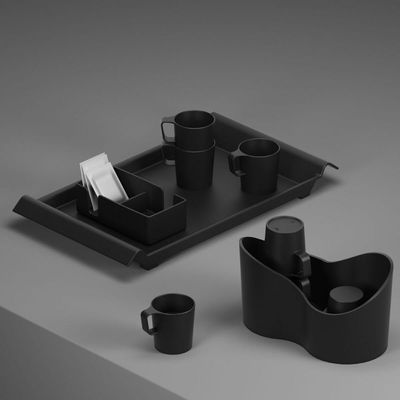 Kit 24 Bandejas Servir Self Service 45x29cm Restaurante Hotel Fast Food Coza Plástica Grande