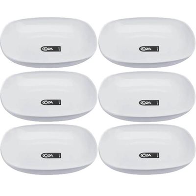 Kit 6 Pratos Plásticos Brancos 17,2cm Essential Coza Servir Petiscos Frutas Mesa Posta