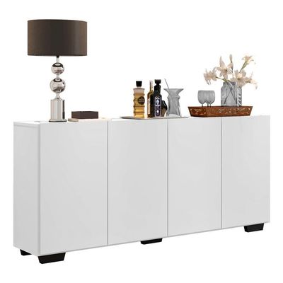 Aparador Buffet Multimóveis Veneza 4 Portas Branco/preto