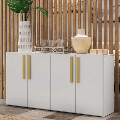 Aparador Buffet 4 Portas Viena Branco/natural