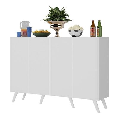 Aparador Buffet 4 Portas Retrô Alemanha Br3556 Branco