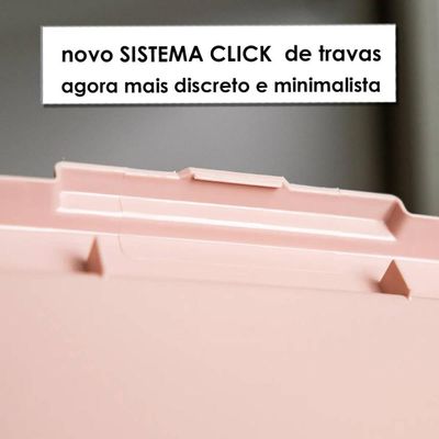 Caixa Organizadora 7,5L Tampa Click Ordene My Closet Plástica Transparente Roupeiro Lavanderia