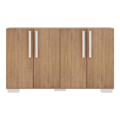 Aparador Buffet 4 Portas Com Pés Quadrados Rustic/branco