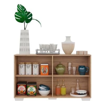 Aparador Buffet 4 Portas Com Pés Quadrados Rustic/branco