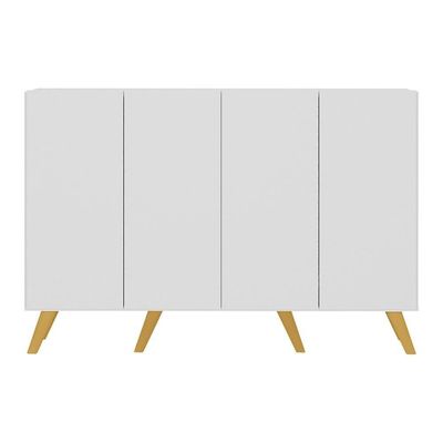 Aparador Buffet 4 Portas Alemanha Br3556 Branco Natural