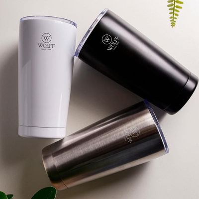 Copo Térmico Wolff 28900 com Tampa e Parede Dupla Preto - 600 ml Preto