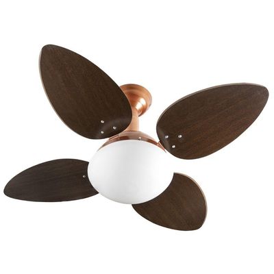 Ventilador De Teto Venti-Delta Jet Cobre Com 4 Pás Marrom Linha Decoratica 110V 110V