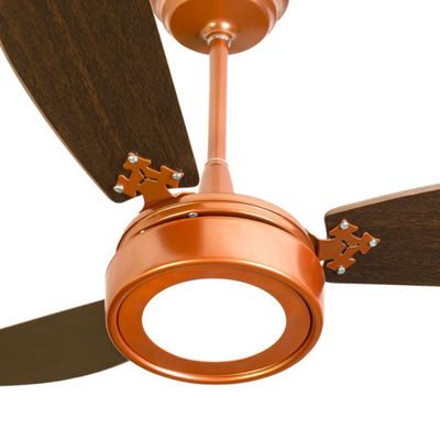 Ventilador De Teto Venti-delta New Light Led Cobre Com 3 Pás Marrom Luz Branca 6000k 220v 220V