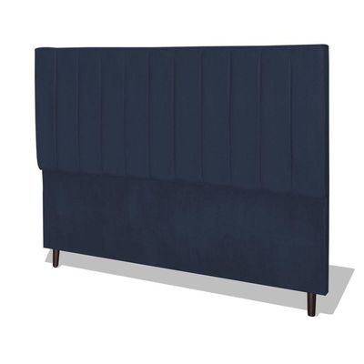 Cabeceira Estofada Box Solteiro Encosto Para Cama Corola 94x126 Azul Marinho