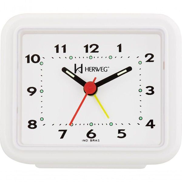 Relógio Despertador Quartz Alarme Forte Branco - Branco