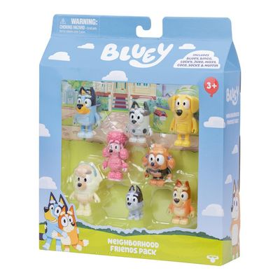 Bluey - Kit com 8 personagens colecionáveis 6cm - Friends Pack