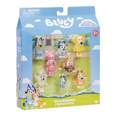 Bluey - Kit com 8 personagens colecionáveis 6cm - Friends Pack