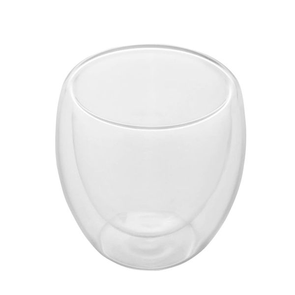Conjunto de Copos Lyor Modern para Café com Parede Dupla em Vidro Borossilicato 80ml 2 Peças Transparente