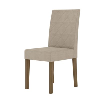 Mesa de Jantar Retangular Poliman Helo com 4 Cadeiras Marrom com Bege
