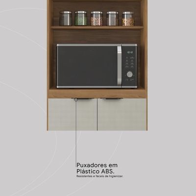 Armário Paneleiro Firenze Cozinha 4 Portas Amendola/Nude