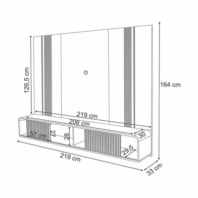 Painel Home Suspenso Empire TV até 85 Polegadas Castanho