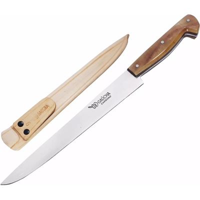 Faca Estilo Formiga Aço Carbono 8'' Cabo Chifre Bainha Couro