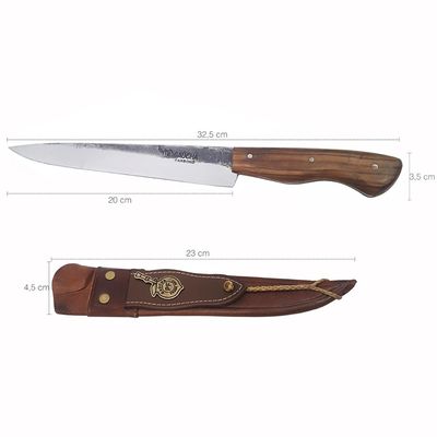 Faca Rustica Para Churrasco Aço Carbono 8” Cabo Guajuvira