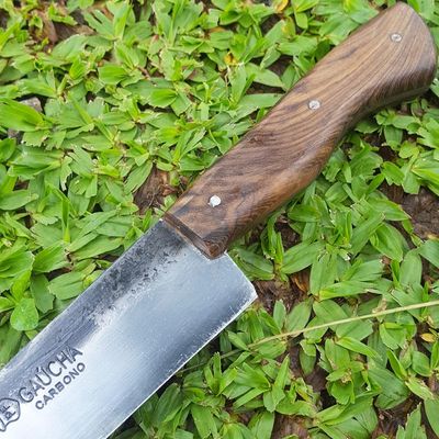 Faca Rustica Para Churrasco Aço Carbono 8” Cabo Guajuvira