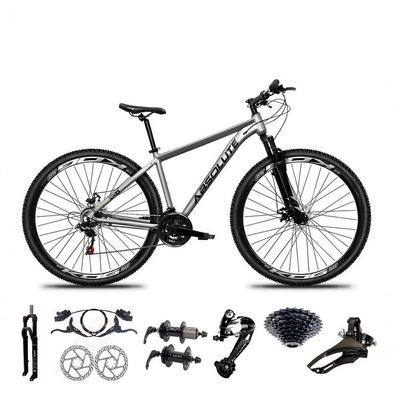 Bicicleta Aro 29 Absolute Nero 5 Freio Hidráulico K7 27v Garfo Com Trava - Cinza Tam.15