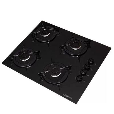 Fogão Cooktop 4 Bocas Mesa Em Vidro Preto Fogatti Esmaltado 27000101-02 Bivolt