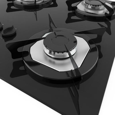 Fogão Cooktop 5 Bocas Tripla Chama Mesa Em Vidro Preto Fogatti Inox 27000501-00 Bivolt