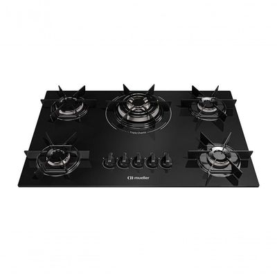 Cooktop Mueller 5 Bocas Com Queimador Tripla Chama MCG5BC Bivolt