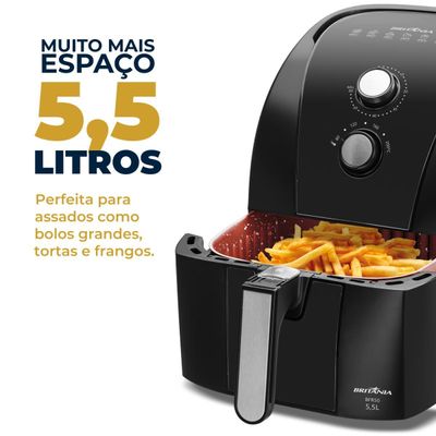 Air Fryer Britânia 5,5L Antiaderente Redstone 1500W BFR50 127V