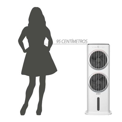 Climatizador de Ar Spirit Turbo 95cm, 90W com Controle Remoto, Display LED, Timer de até 9 horas, 10 Litros Branco / 110V