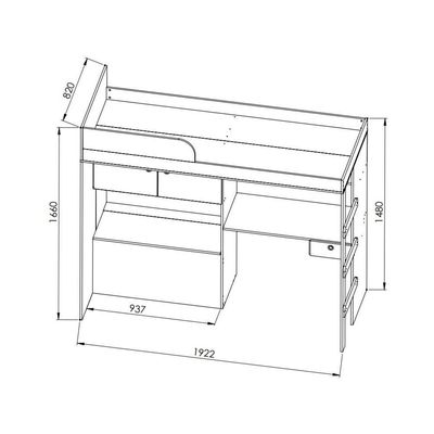 Cama Infantil Com Baú E Escrivaninha Cr40073 Branca