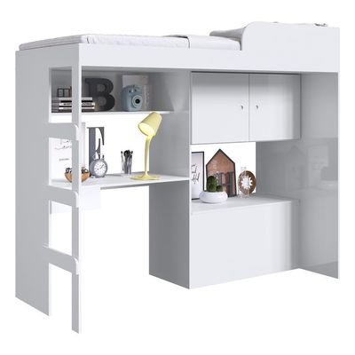 Cama Infantil Com Baú E Escrivaninha Cr40073 Branca