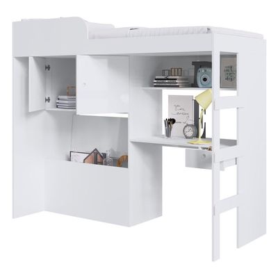 Cama Infantil Com Baú E Escrivaninha Cr40073 Branca