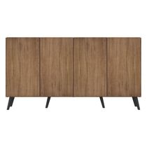 Aparador Buffet Retrô Multimóveis 4 Portas Rustic/preto
