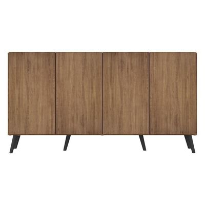 Aparador Buffet Retrô Multimóveis 4 Portas Rustic/preto