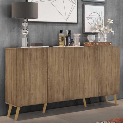 Aparador Buffet Retrô Multimóveis 4 Portas Rustic/natural