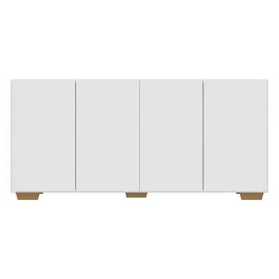 Aparador Buffet Multimóveis Veneza 4 Portas Branco/natural
