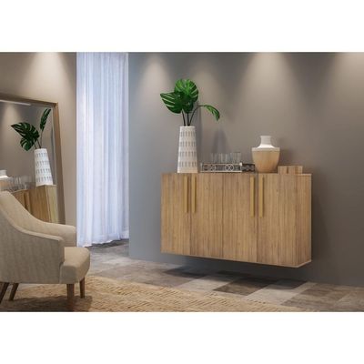 Aparador Buffet 4 Portas Suspenso Viena Rustic/natural