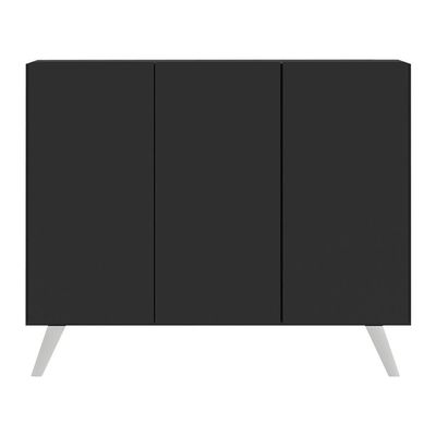 Aparador 3 Portas Retrô Veneza Mp1009 Preto/Branco