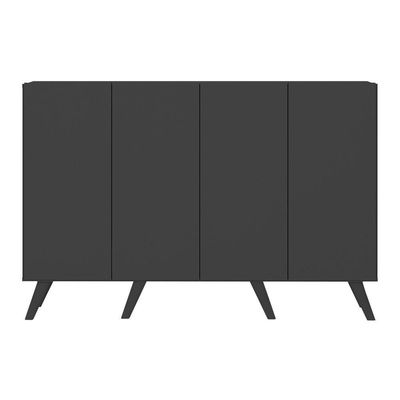 Aparador Buffet 4 Portas Retrô Alemanha Br3556 Preto