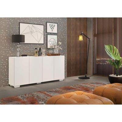 Aparador Buffet Multimóveis Veneza 4 Portas Branco