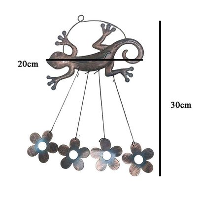 Sino Dos Ventos Lagartixa Flores Decoraçao Janela Varanda Quintal Jardim Enfeite Ambiente Externo