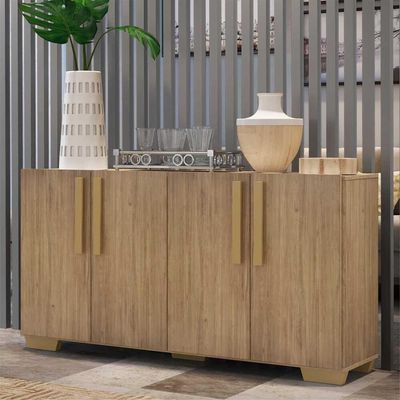 Aparador Buffet 4 Portas Com Pés Quadrados Rustic/natural