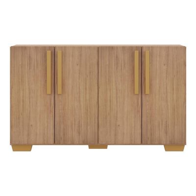 Aparador Buffet 4 Portas Com Pés Quadrados Rustic/natural