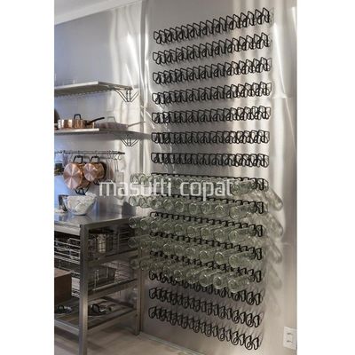Mini Adega de Parede Suspensa Preta Cube Suporte Porta 1 Garrafa de Vinho Espumante