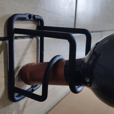 Mini Adega de Parede Suspensa Preta Cube Suporte Porta 1 Garrafa de Vinho Espumante