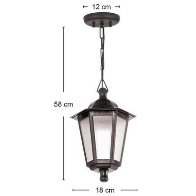 Kit 6 Pendentes de Teto Lente Fosca Luminária Grega Colonial Retro Preta Dital Bivolt